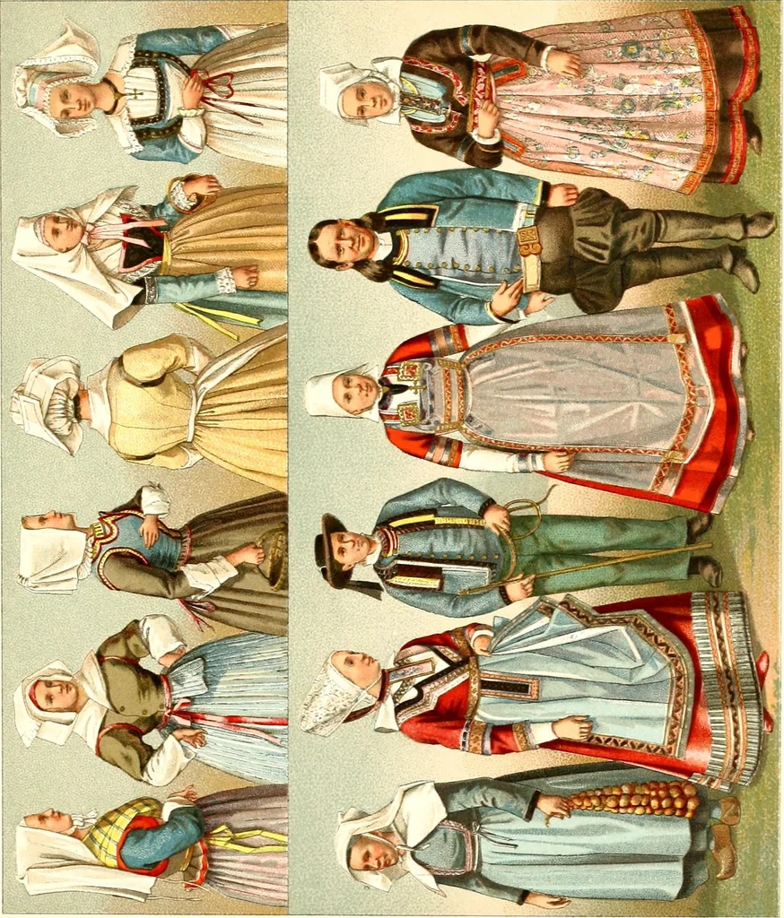 An illustration from Geschichte des kostüms in chronologischer entwicklung von A. Racinet, 1888, leaf 363