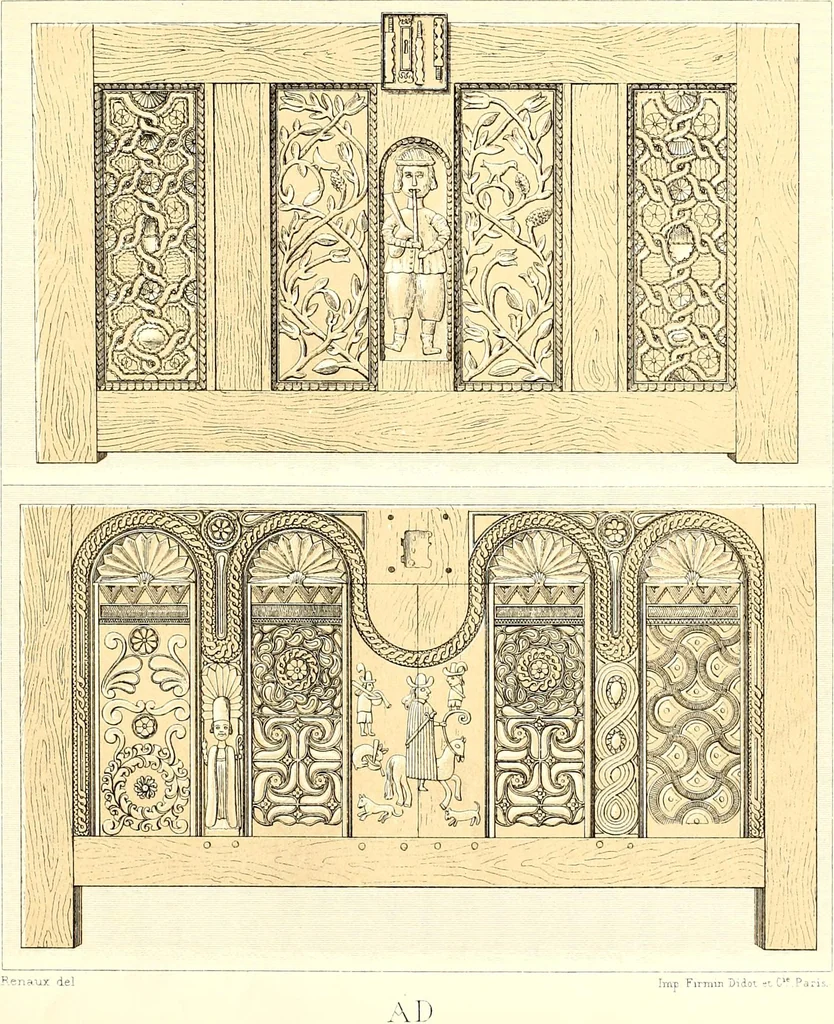 An illustration from Geschichte des kostüms in chronologischer entwicklung von A. Racinet, 1888, leaf 379