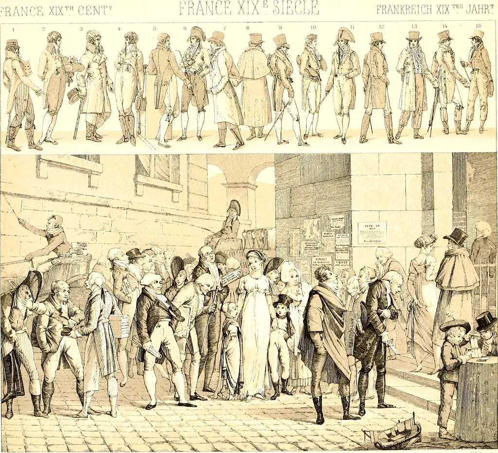 An illustration from Geschichte des kostüms in chronologischer entwicklung von A. Racinet, 1888, leaf 41