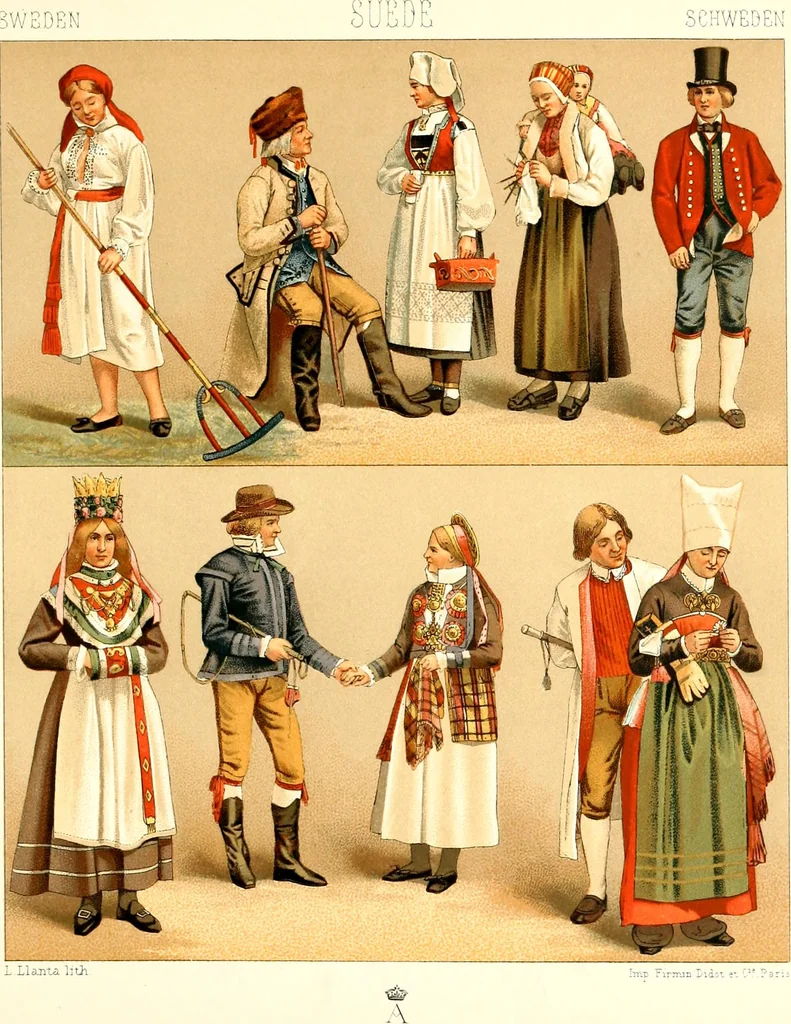 An illustration from Geschichte des kostüms in chronologischer entwicklung von A. Racinet, 1888, leaf 61