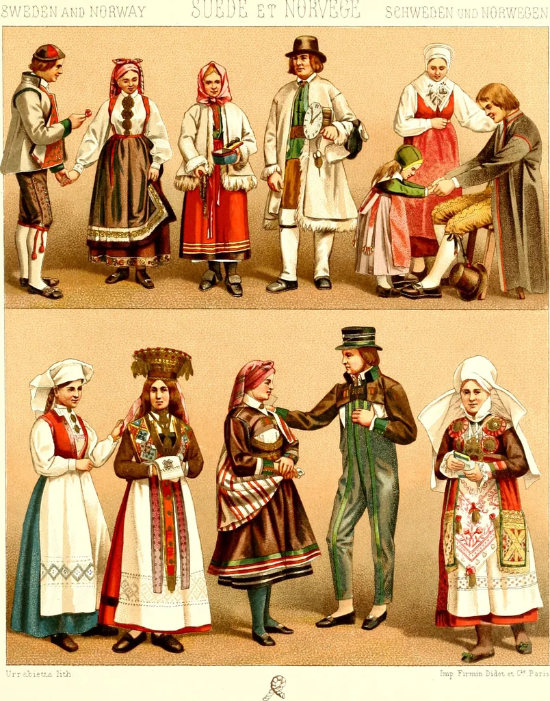 An illustration from Geschichte des kostüms in chronologischer entwicklung von A. Racinet, 1888, leaf 65