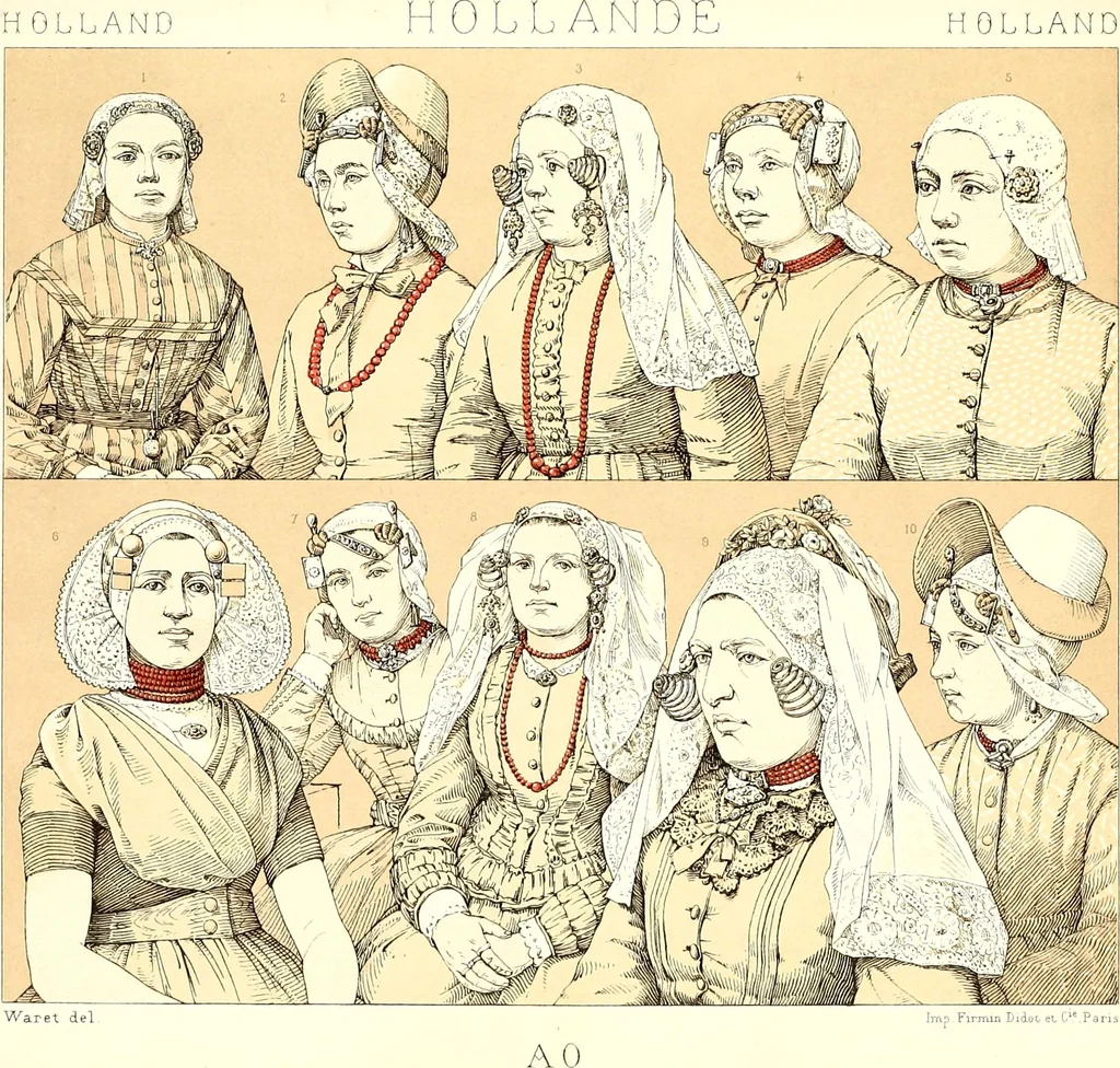 An illustration from Geschichte des kostüms in chronologischer entwicklung von A. Racinet, 1888, leaf 83