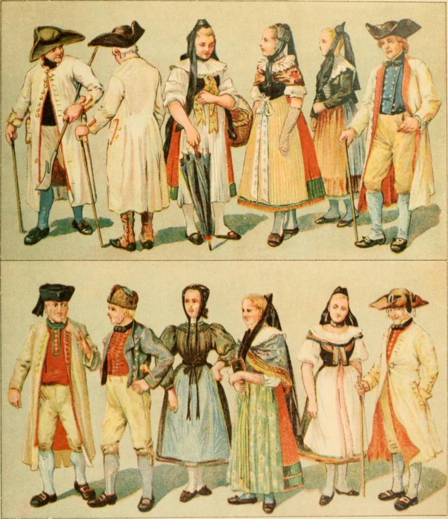 An illustration from Geschichte des Kostüms, 1905, leaf 12