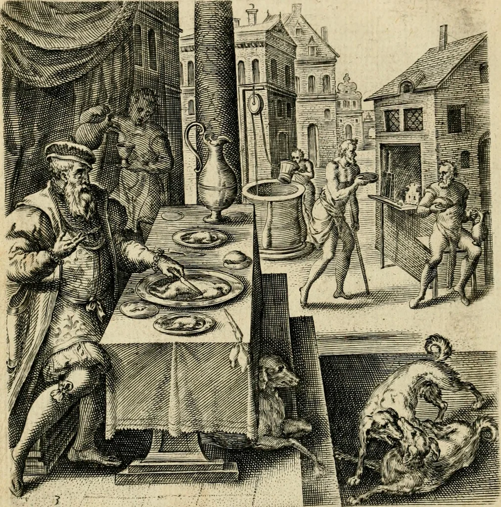 An illustration from Recht ghebruyck ende misbruyck, van tydlycke have : van rijckdom, nodruft en ghebreck ick beluyck t'onzaligh misbruyck, mettet zaligh ghebruyck, 1585, leaf 17