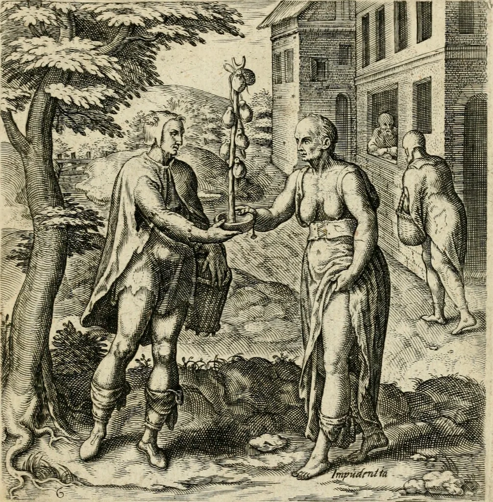 An illustration from Recht ghebruyck ende misbruyck, van tydlycke have : van rijckdom, nodruft en ghebreck ick beluyck t'onzaligh misbruyck, mettet zaligh ghebruyck, 1585, leaf 26