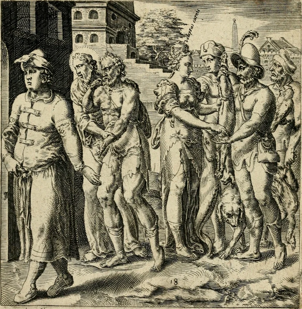 An illustration from Recht ghebruyck ende misbruyck, van tydlycke have : van rijckdom, nodruft en ghebreck ick beluyck t'onzaligh misbruyck, mettet zaligh ghebruyck, 1585, leaf 62