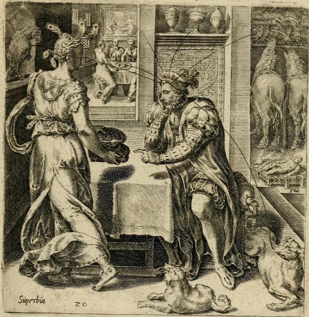 An illustration from Recht ghebruyck ende misbruyck, van tydlycke have : van rijckdom, nodruft en ghebreck ick beluyck t'onzaligh misbruyck, mettet zaligh ghebruyck, 1585, leaf 68