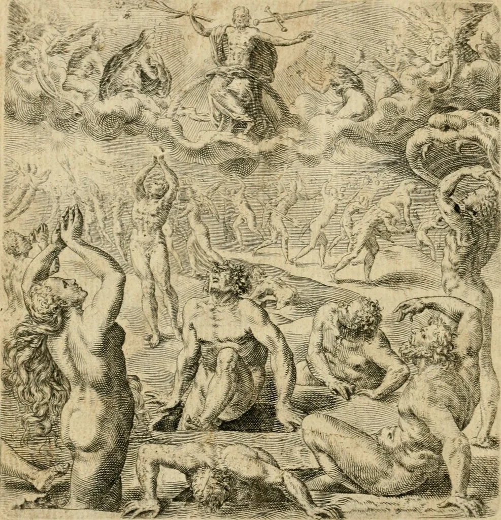 An illustration from Recht ghebruyck ende misbruyck, van tydlycke have : van rijckdom, nodruft en ghebreck ick beluyck t'onzaligh misbruyck, mettet zaligh ghebruyck, 1585, leaf 83