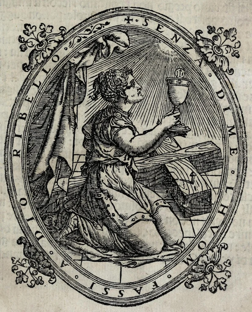 An illustration from Giardineto novo di punti tagliati et gropposi per exercito & ornamento delle donne, 1551, leaf 7