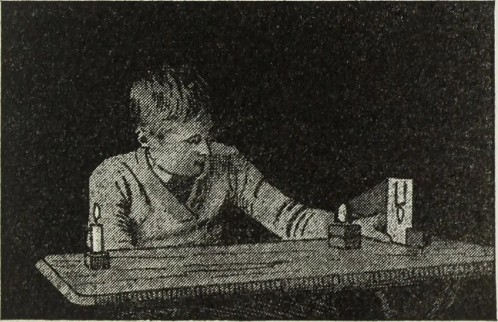 An illustration from Gilbert light experiments for boys, 1920, leaf 110