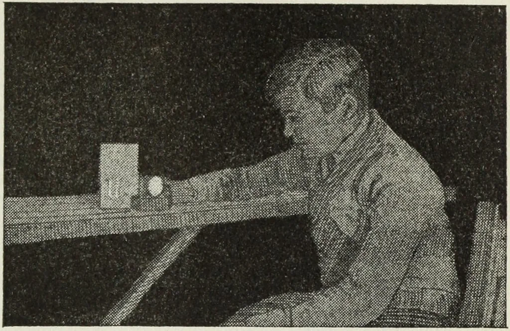 An illustration from Gilbert light experiments for boys, 1920, leaf 112