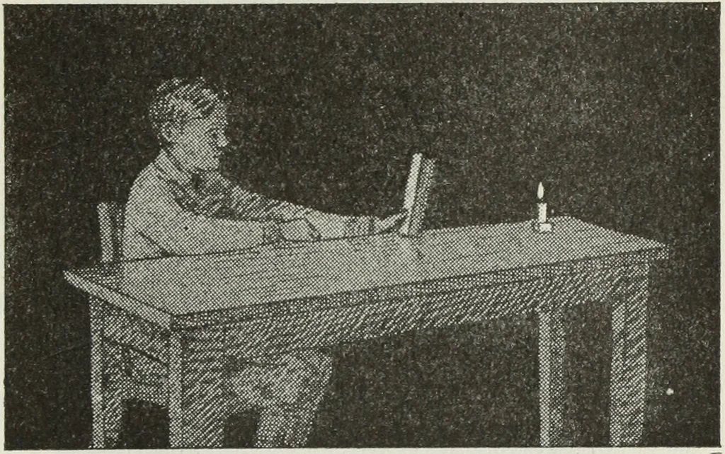 An illustration from Gilbert light experiments for boys, 1920, leaf 20