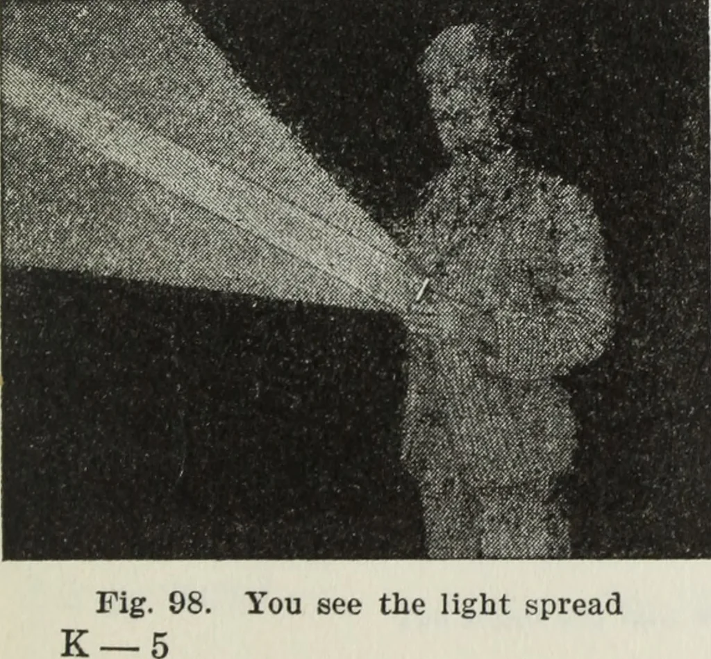 An illustration from Gilbert light experiments for boys, 1920, leaf 68