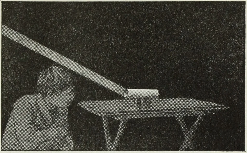 An illustration from Gilbert light experiments for boys, 1920, leaf 96