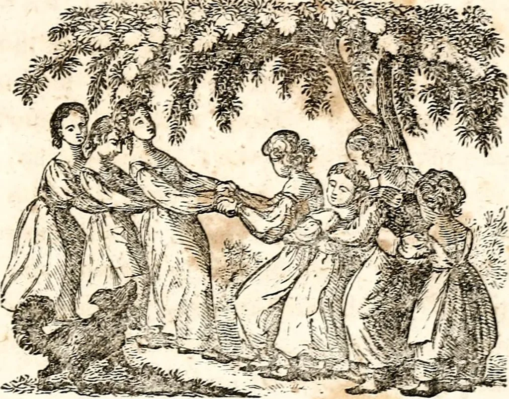 An illustration from The girl's own book, 1833, leaf 66