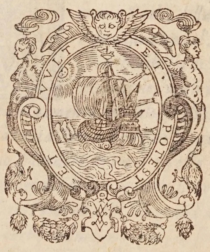 An illustration from Girolamo Borro ... Del flvsso, e reflvsso del mare, & dell'inondatione del Nilo, 1583, leaf 5
