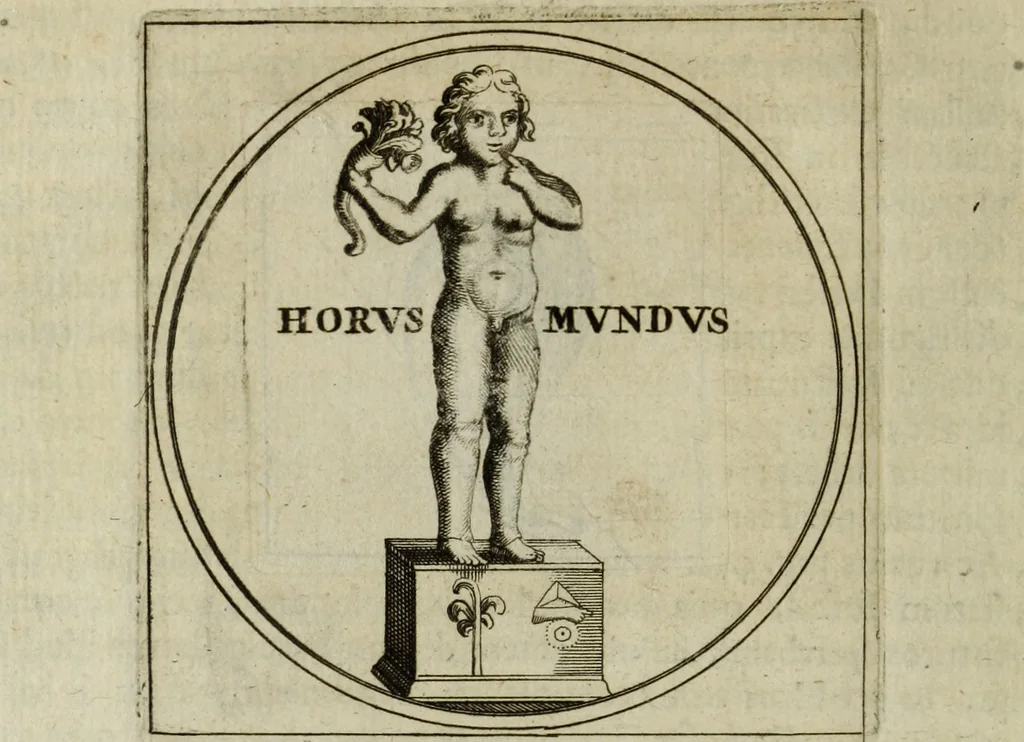 An illustration from Gisb. Cuperi Harpocrates, sive, Explicatio imagunculae argenteae perantiquae, quae in figuram Harpocratis formata representat solem : ejusdem Monumenta antiqua inedita ... ; accedit Stephani Le Moine Epistola de Melanophoris, 1687, leaf 171
