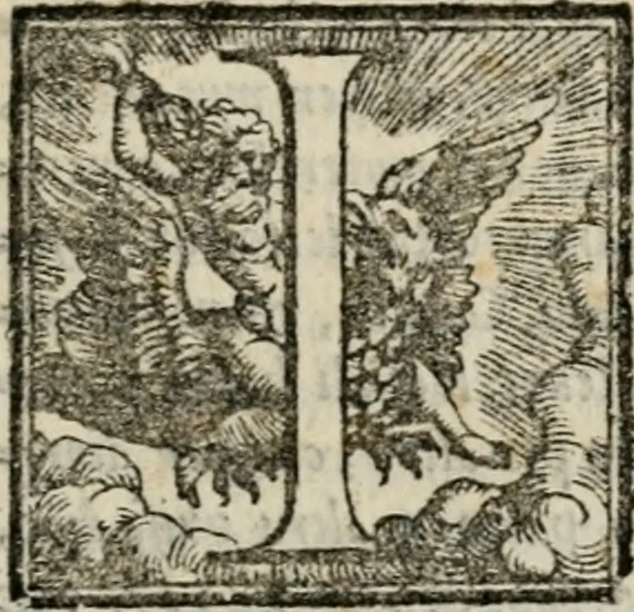 An illustration from Givnta fatta al ragionamento degli articoli et de verbi di Messer Pietro Bembo .., 1563, leaf 32