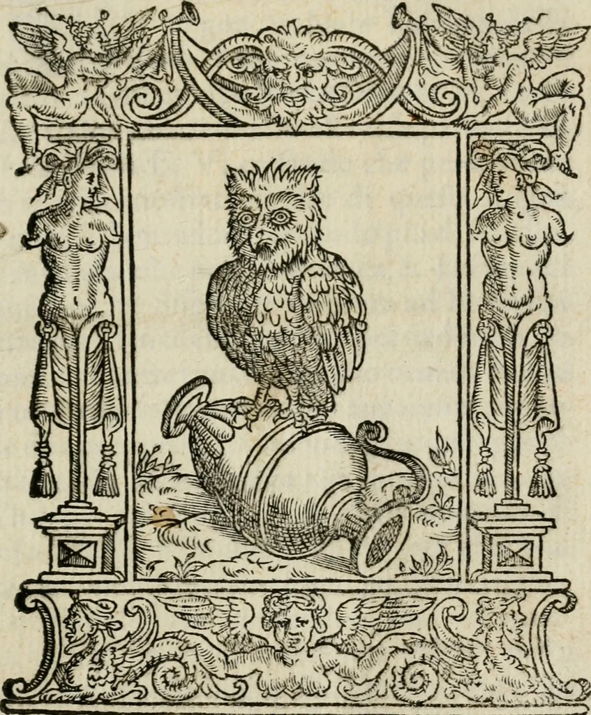 An illustration from Givnta fatta al ragionamento degli articoli et de verbi di Messer Pietro Bembo .., 1563, leaf 4
