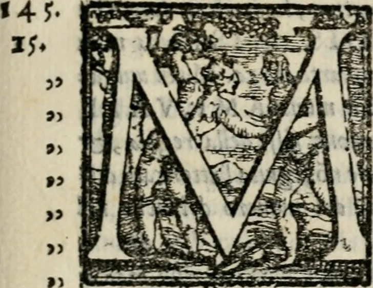 An illustration from Givnta fatta al ragionamento degli articoli et de verbi di Messer Pietro Bembo .., 1563, leaf 64