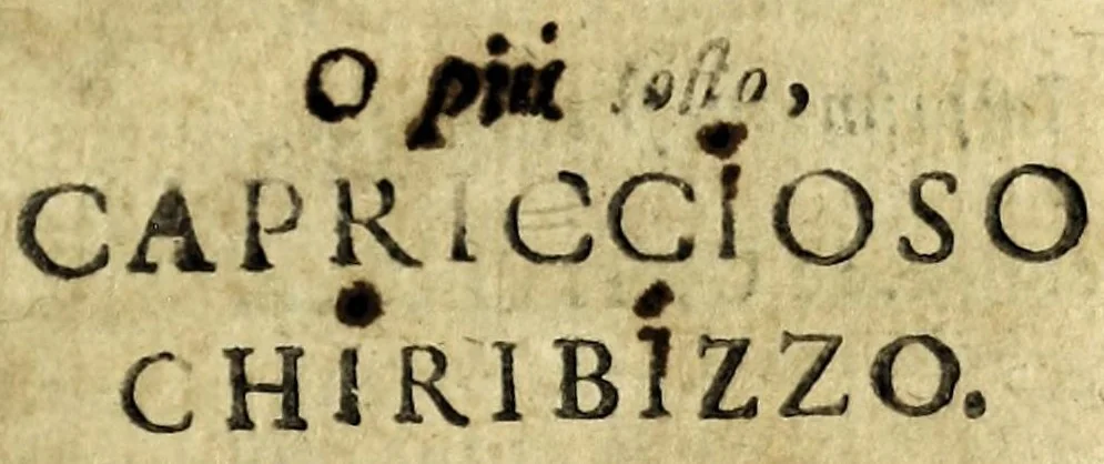 An illustration from Gl'amanti schiavi : comedia ridicolosa, o piutosto, capriccioso chriribizzo, 1631, leaf 5
