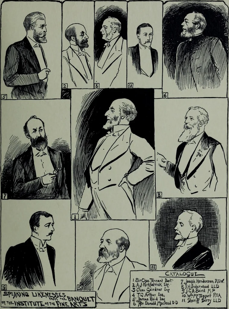 An illustration from Glasgow men and women, their children and some strangers within their gates : a selection from the sketches of Twym / by A.S. Boyd, 1905, leaf 100