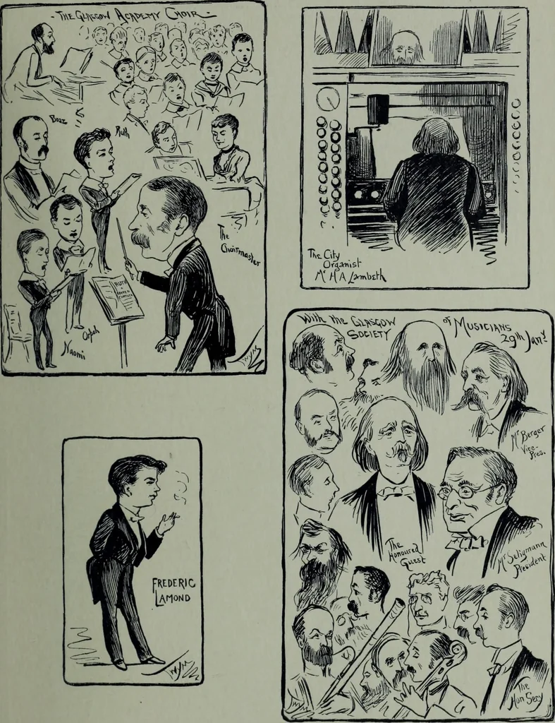 An illustration from Glasgow men and women, their children and some strangers within their gates : a selection from the sketches of Twym / by A.S. Boyd, 1905, leaf 112