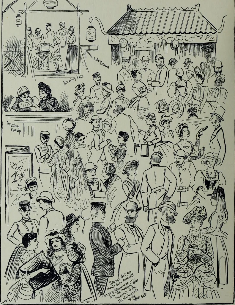 An illustration from Glasgow men and women, their children and some strangers within their gates : a selection from the sketches of Twym / by A.S. Boyd, 1905, leaf 121