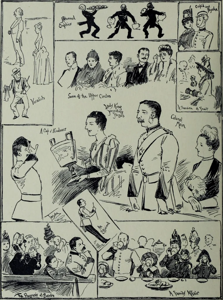 An illustration from Glasgow men and women, their children and some strangers within their gates : a selection from the sketches of Twym / by A.S. Boyd, 1905, leaf 129