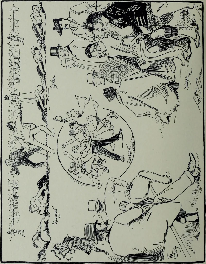 An illustration from Glasgow men and women, their children and some strangers within their gates : a selection from the sketches of Twym / by A.S. Boyd, 1905, leaf 145
