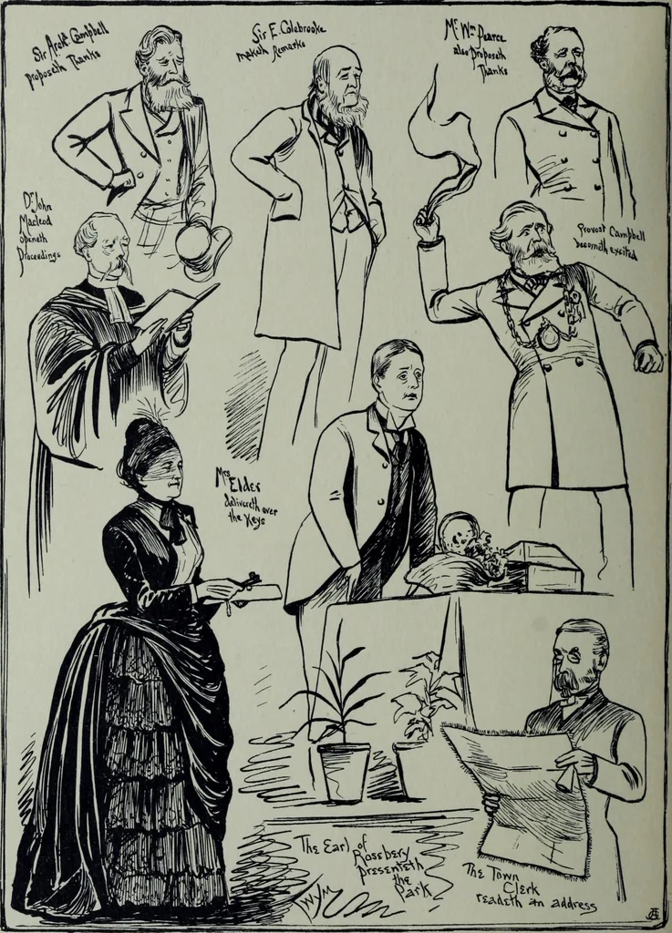 An illustration from Glasgow men and women, their children and some strangers within their gates : a selection from the sketches of Twym / by A.S. Boyd, 1905, leaf 161