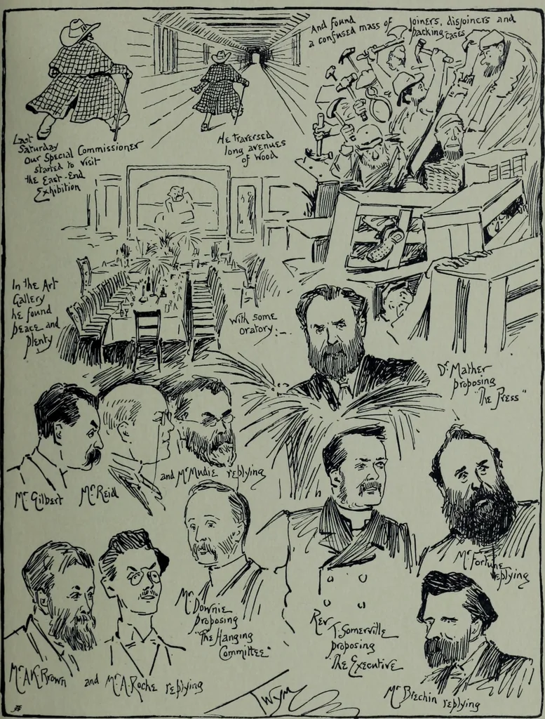 An illustration from Glasgow men and women, their children and some strangers within their gates : a selection from the sketches of Twym / by A.S. Boyd, 1905, leaf 164