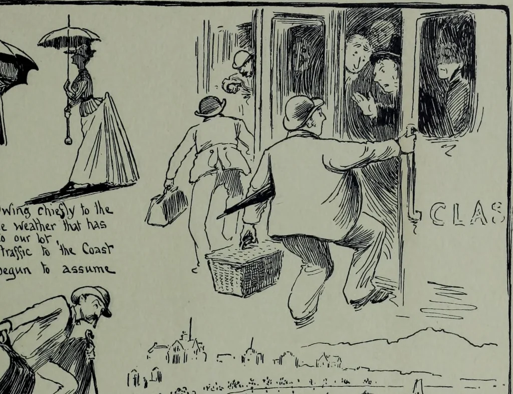 An illustration from Glasgow men and women, their children and some strangers within their gates : a selection from the sketches of Twym / by A.S. Boyd, 1905, leaf 172
