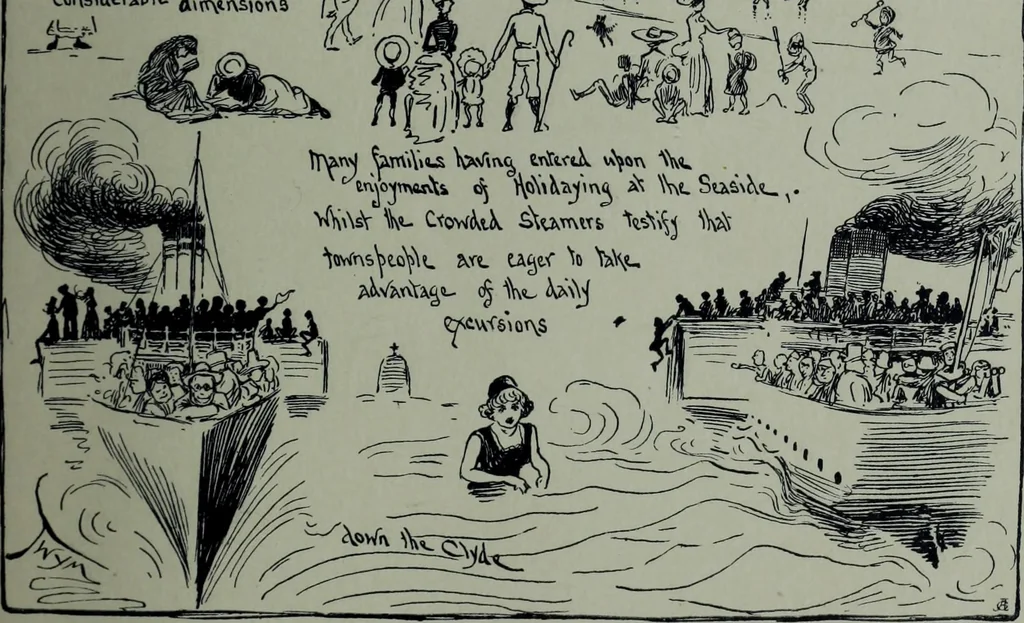 An illustration from Glasgow men and women, their children and some strangers within their gates : a selection from the sketches of Twym / by A.S. Boyd, 1905, leaf 172