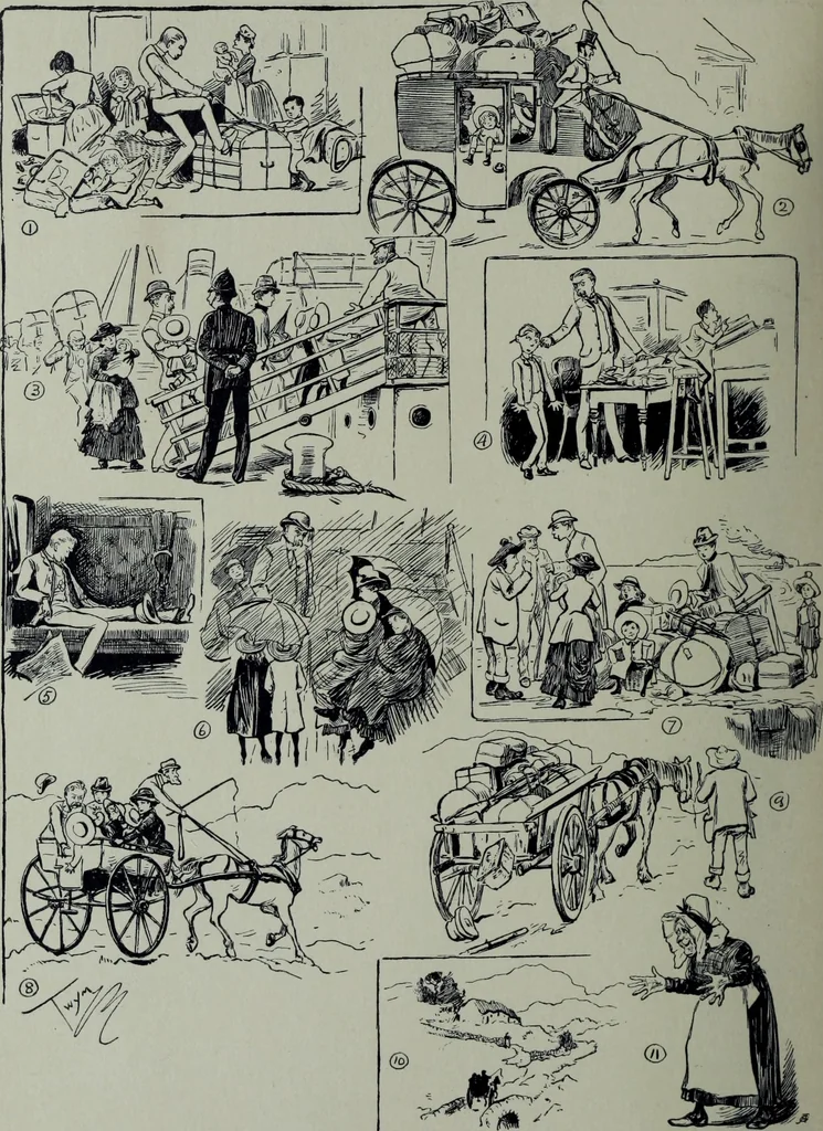 An illustration from Glasgow men and women, their children and some strangers within their gates : a selection from the sketches of Twym / by A.S. Boyd, 1905, leaf 173