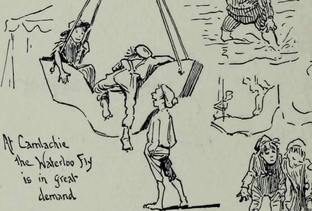 An illustration from Glasgow men and women, their children and some strangers within their gates : a selection from the sketches of Twym / by A.S. Boyd, 1905, leaf 189