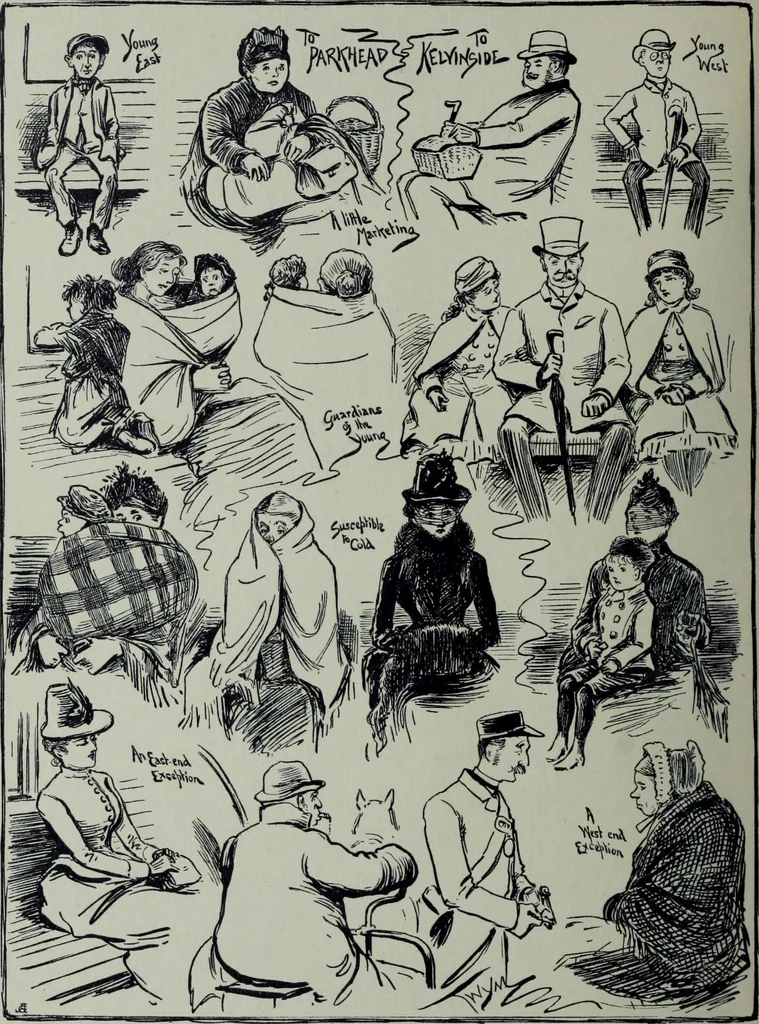 An illustration from Glasgow men and women, their children and some strangers within their gates : a selection from the sketches of Twym / by A.S. Boyd, 1905, leaf 193