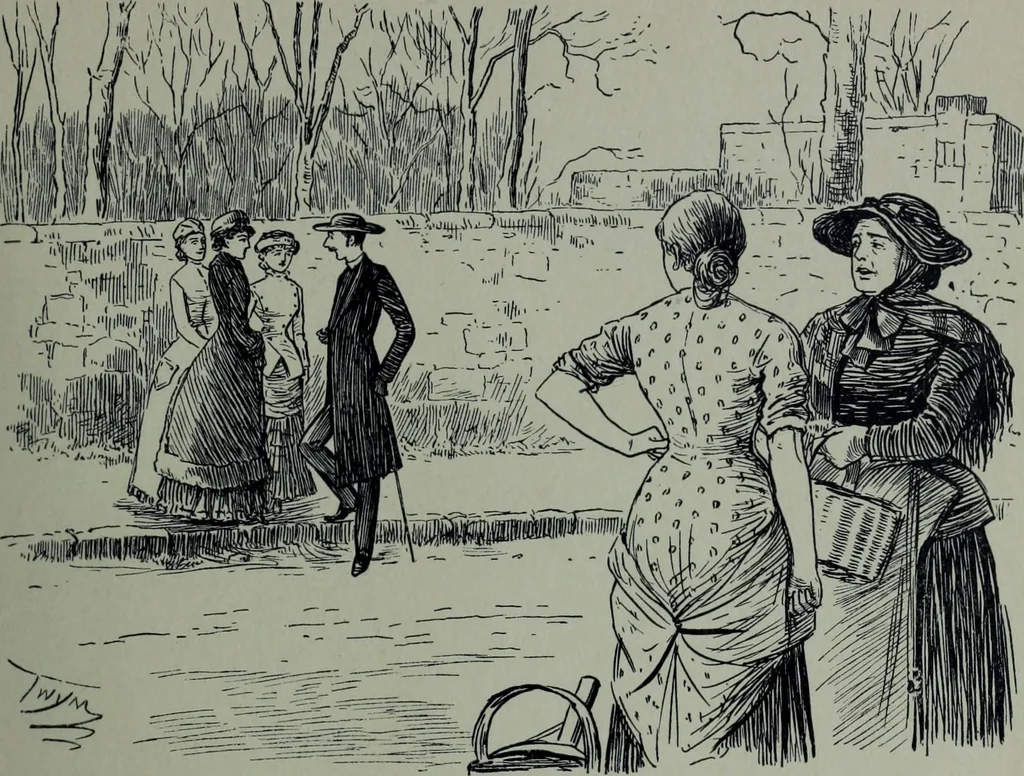 An illustration from Glasgow men and women, their children and some strangers within their gates : a selection from the sketches of Twym / by A.S. Boyd, 1905, leaf 204