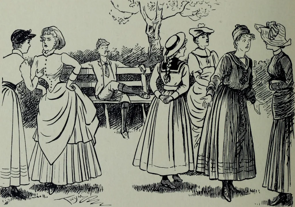 An illustration from Glasgow men and women, their children and some strangers within their gates : a selection from the sketches of Twym / by A.S. Boyd, 1905, leaf 205