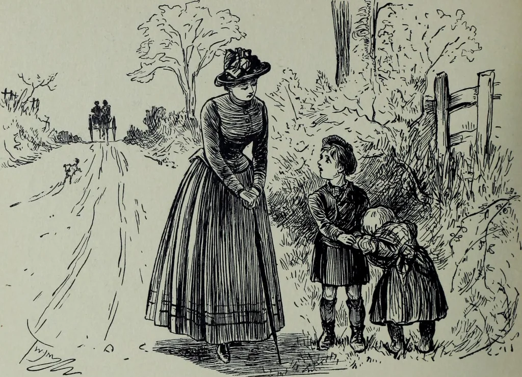 An illustration from Glasgow men and women, their children and some strangers within their gates : a selection from the sketches of Twym / by A.S. Boyd, 1905, leaf 209