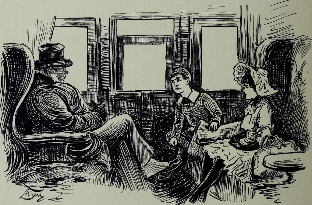 An illustration from Glasgow men and women, their children and some strangers within their gates : a selection from the sketches of Twym / by A.S. Boyd, 1905, leaf 209