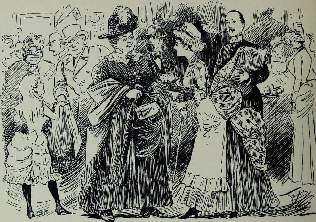 An illustration from Glasgow men and women, their children and some strangers within their gates : a selection from the sketches of Twym / by A.S. Boyd, 1905, leaf 217