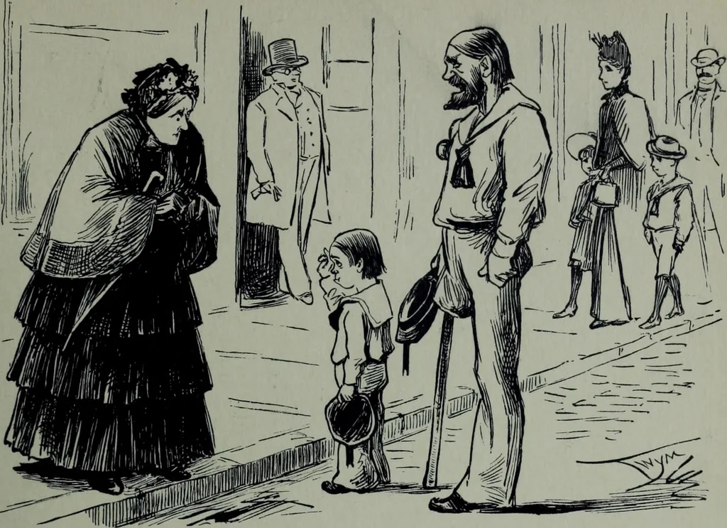 An illustration from Glasgow men and women, their children and some strangers within their gates : a selection from the sketches of Twym / by A.S. Boyd, 1905, leaf 220