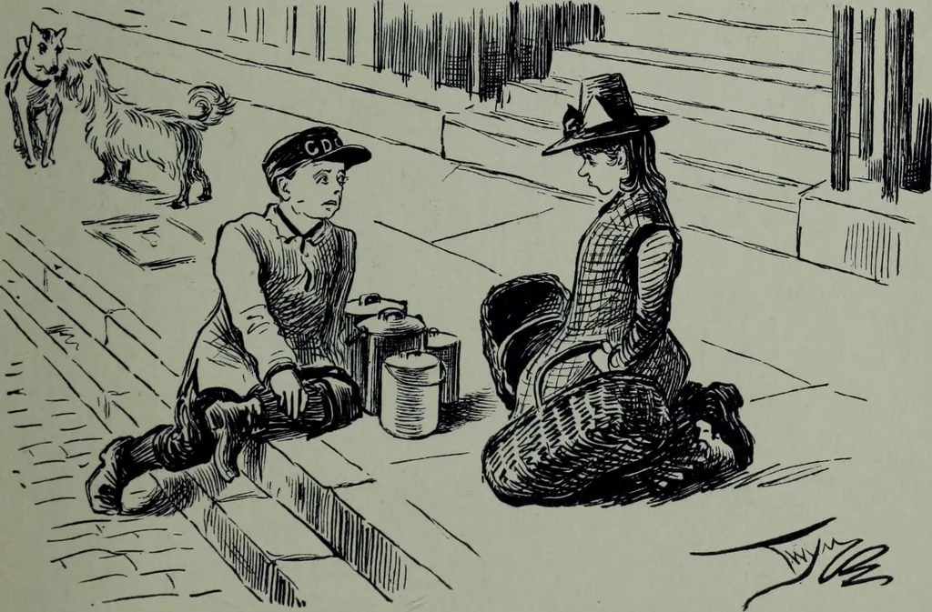 An illustration from Glasgow men and women, their children and some strangers within their gates : a selection from the sketches of Twym / by A.S. Boyd, 1905, leaf 220