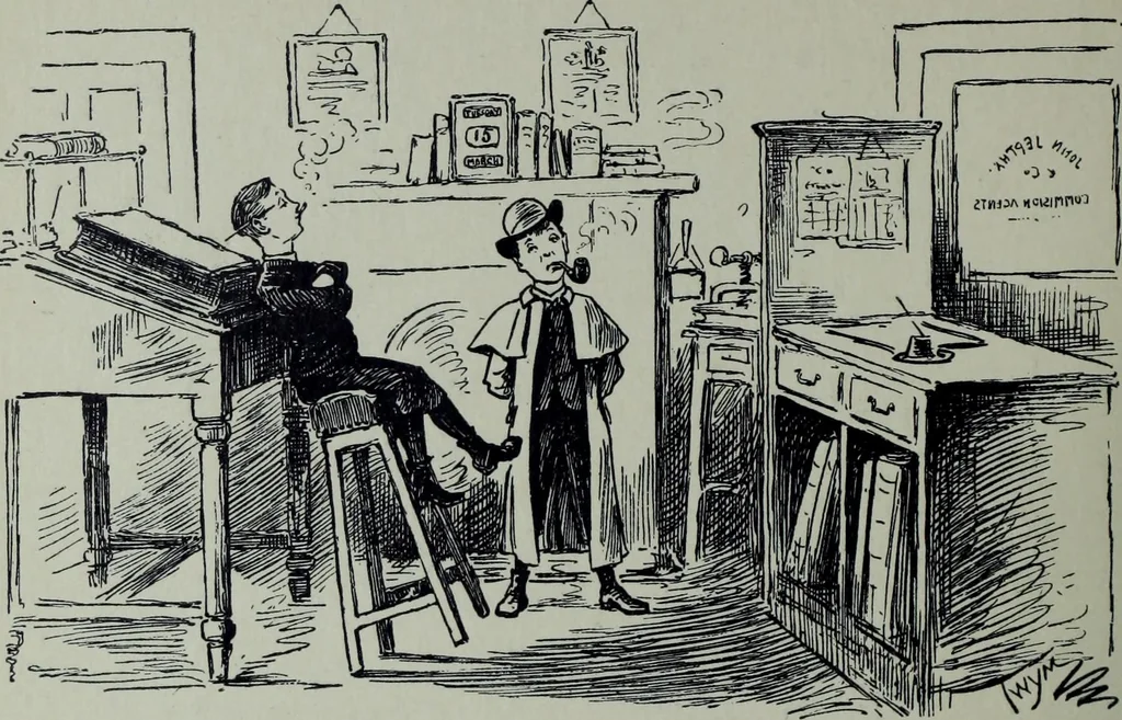 An illustration from Glasgow men and women, their children and some strangers within their gates : a selection from the sketches of Twym / by A.S. Boyd, 1905, leaf 221