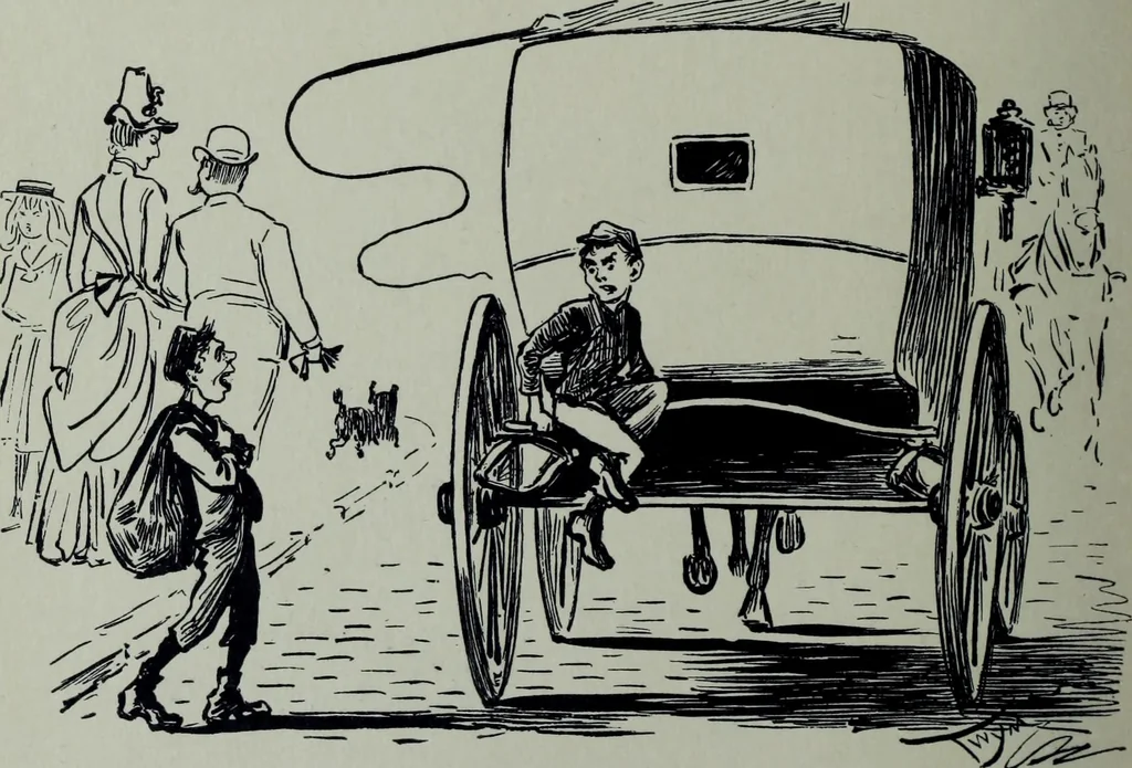 An illustration from Glasgow men and women, their children and some strangers within their gates : a selection from the sketches of Twym / by A.S. Boyd, 1905, leaf 221