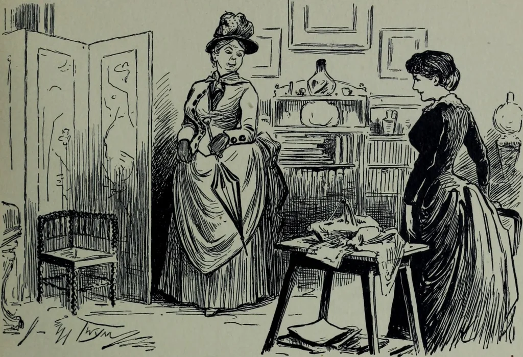 An illustration from Glasgow men and women, their children and some strangers within their gates : a selection from the sketches of Twym / by A.S. Boyd, 1905, leaf 228