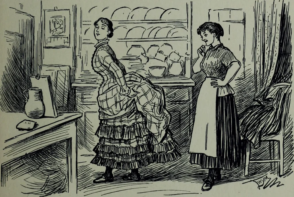 An illustration from Glasgow men and women, their children and some strangers within their gates : a selection from the sketches of Twym / by A.S. Boyd, 1905, leaf 228