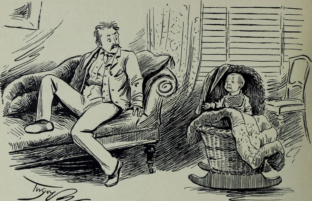 An illustration from Glasgow men and women, their children and some strangers within their gates : a selection from the sketches of Twym / by A.S. Boyd, 1905, leaf 229