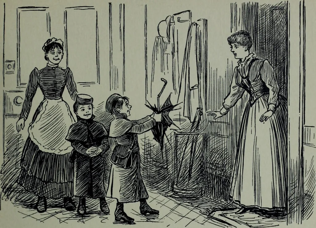 An illustration from Glasgow men and women, their children and some strangers within their gates : a selection from the sketches of Twym / by A.S. Boyd, 1905, leaf 232